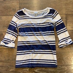 Splendid Small Boatneck Navy Striped Top